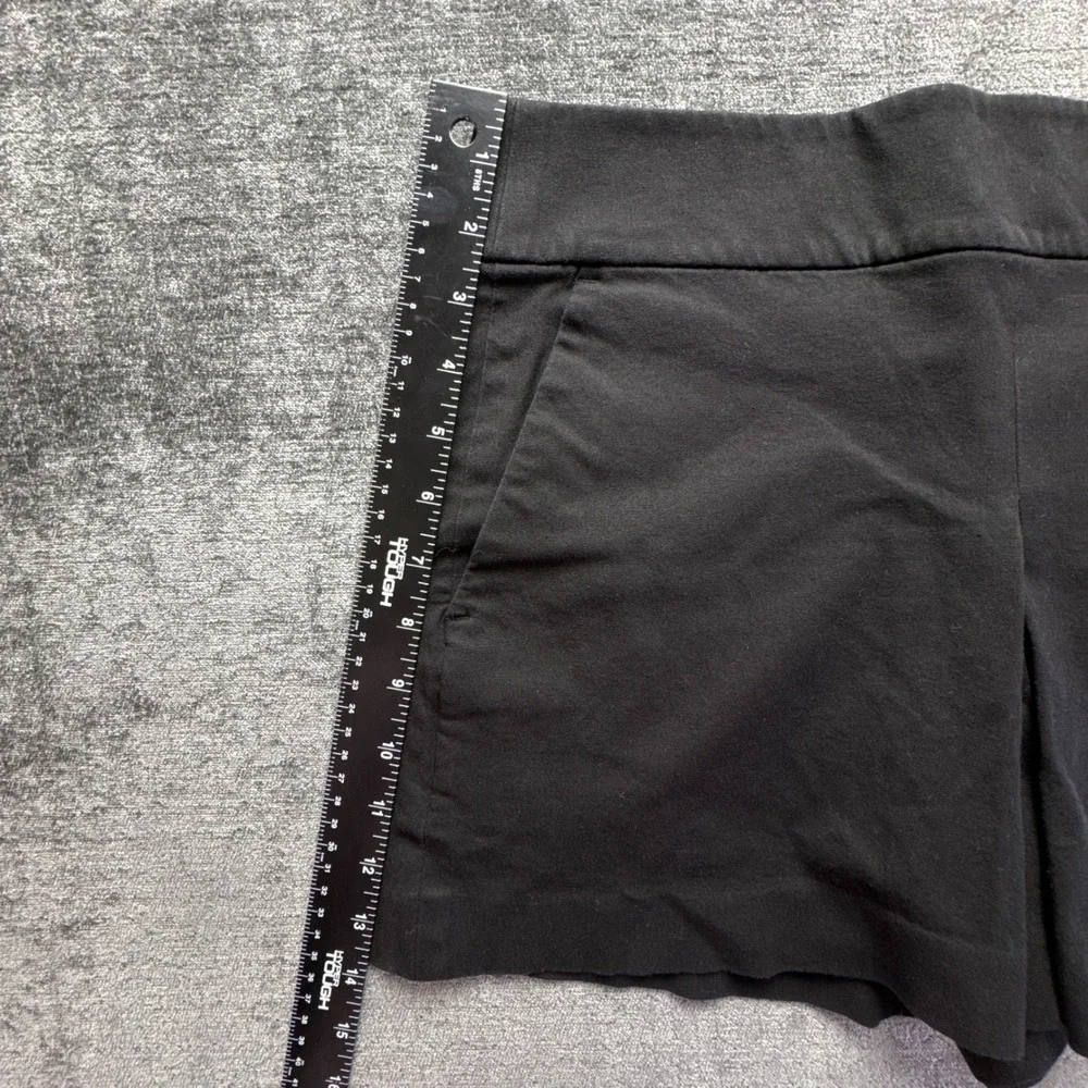 Club Monaco Tailored Pleated Shorts Womens 6 Black Cotton Blend Stretch Back Zip
